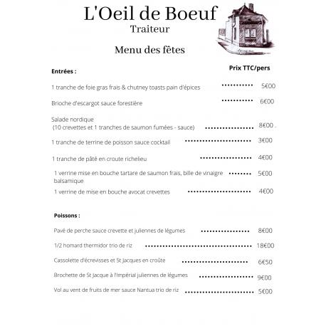 Menu des fêtes