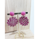 Boucle d'oreille Francine Bramli raphia2424 fushia